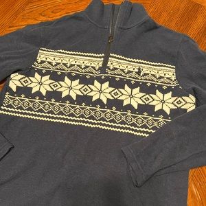 NWT Large (14-16) Boys Cotton Pullover Heritage Snowflake pattern front